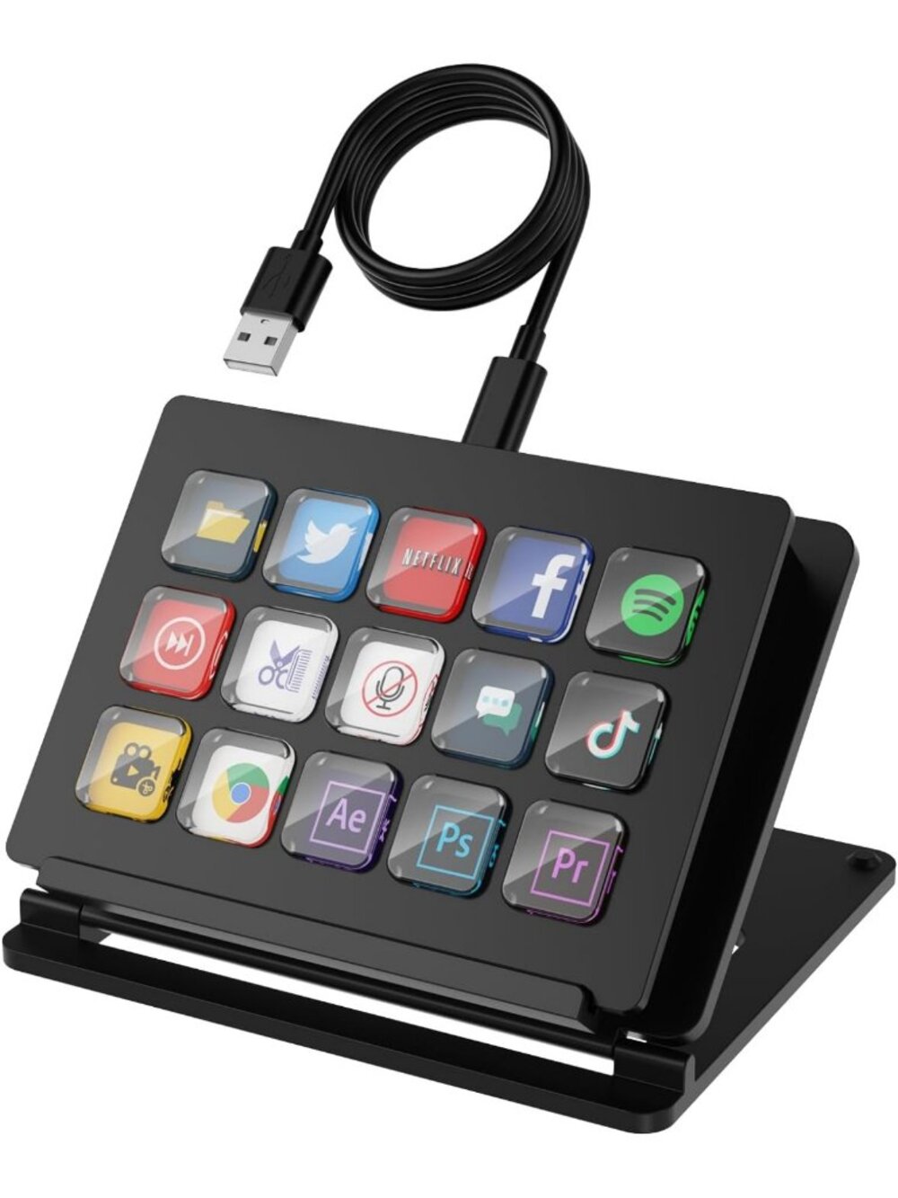 Customizable 15-Key Macro Keyboard | Stream Controller for OBS, Twitch, YouTube